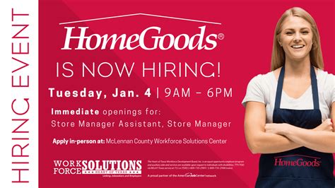 Home goods hiring - Our values make us who we are. TJX is an exciting place to work. Our Associates help bring our business to life. Staying true to our values of honesty, integrity, and treating others with dignity and respect is a top priority for us, across all we do. 3. Retail RCM 2. 